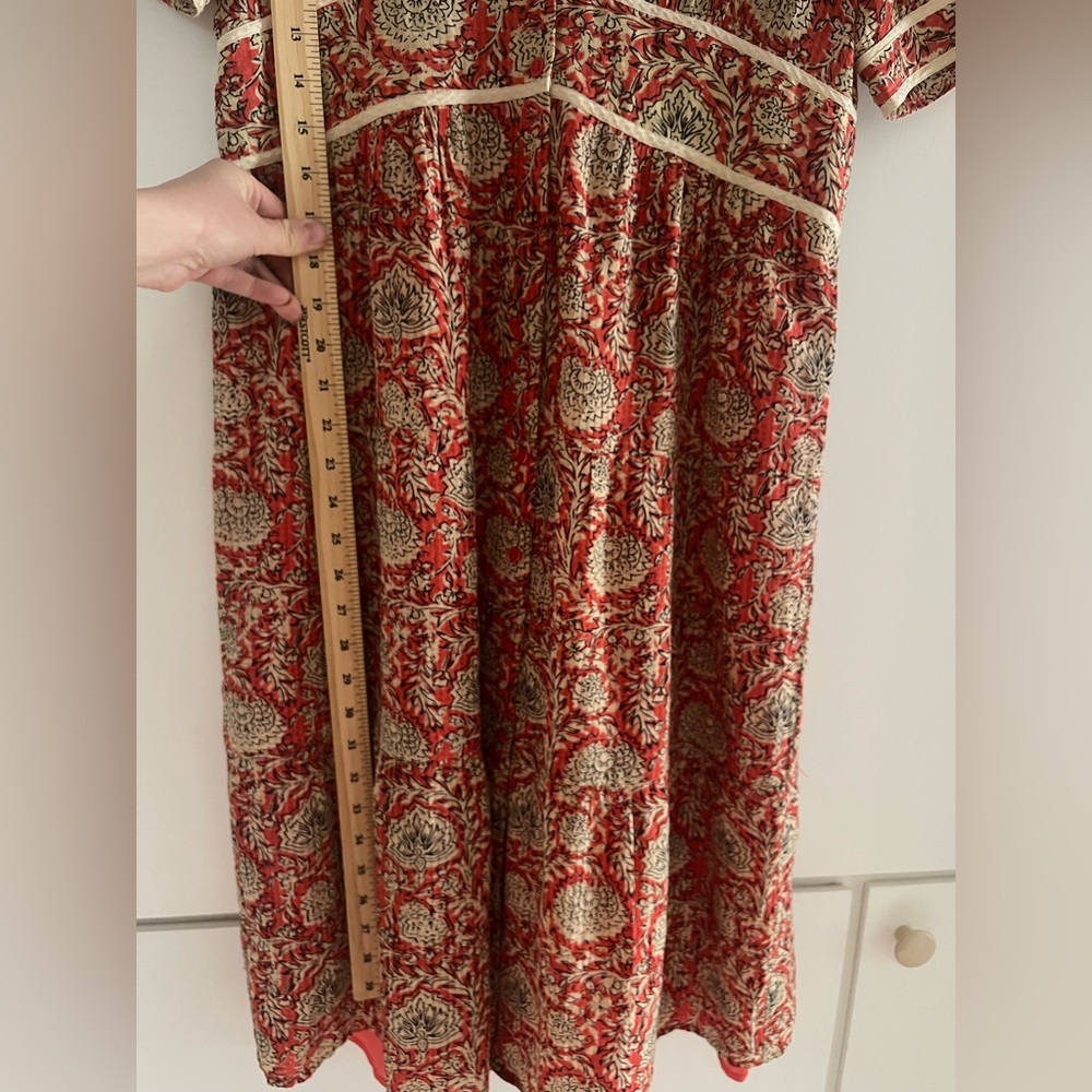 ba&sh Red and Gold Patterned Dress - Picture 11 of 14